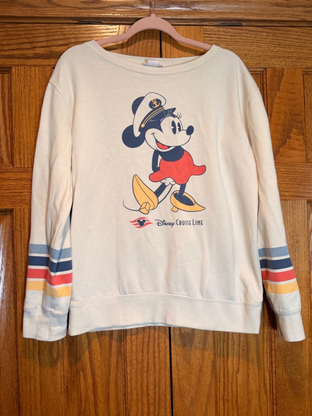 Disney Cruise Minnie Graphic Crewneck Sweater - Cream XL